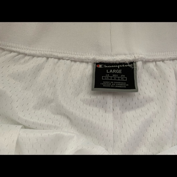 NWOT Champion White Mesh Notch Side Short | L Large - Picture 7 of 16